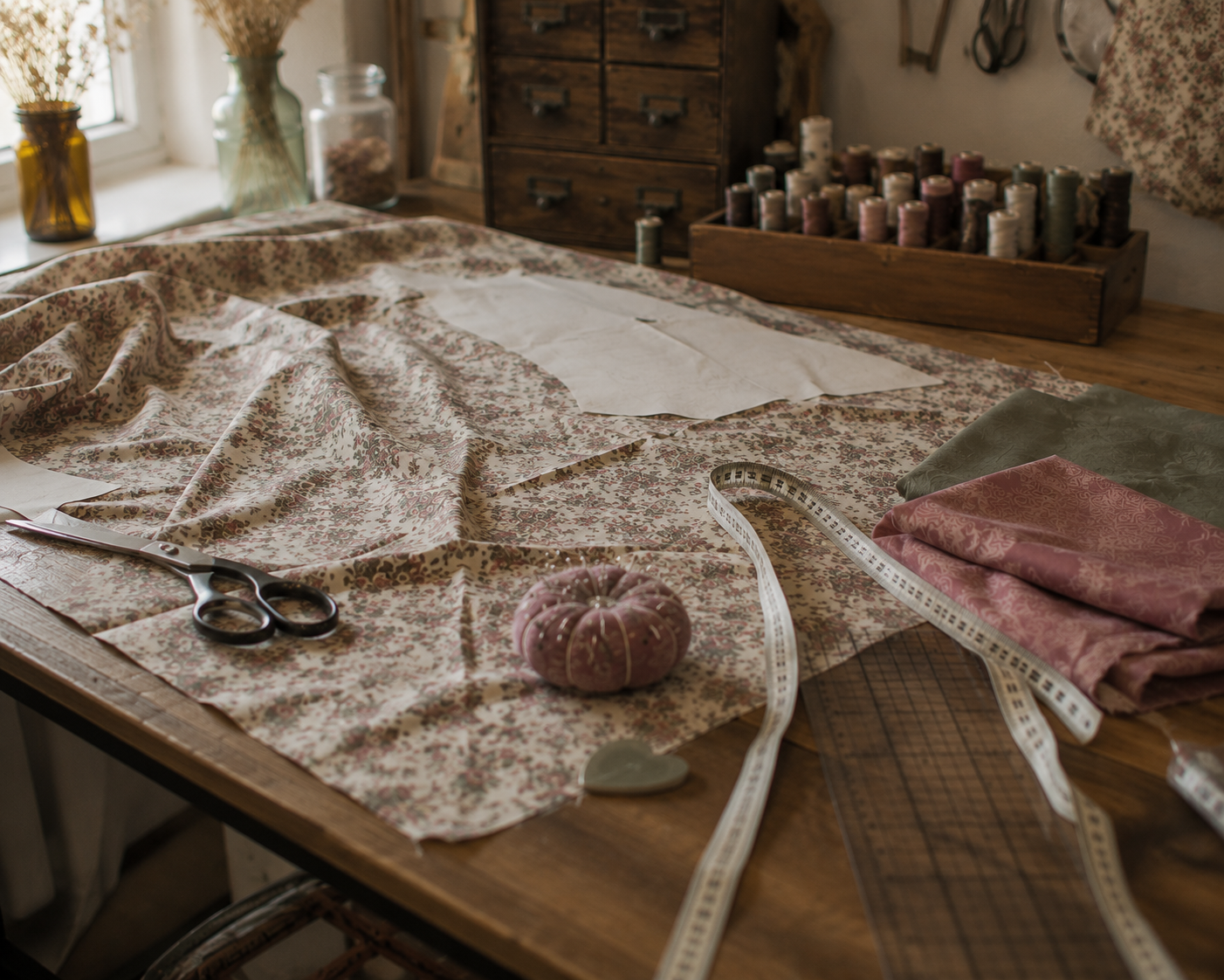 Zuschneidetisch zum Dirndl nähen